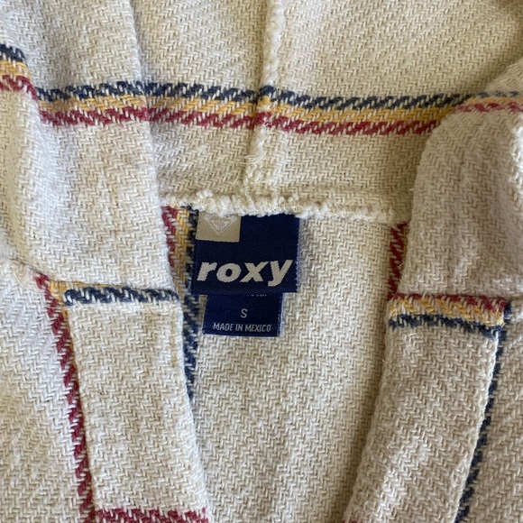 Roxy Long Sleeve Pullover Hoodie Size Small White and Colorful Stripes Hippie - Picture 5 of 7